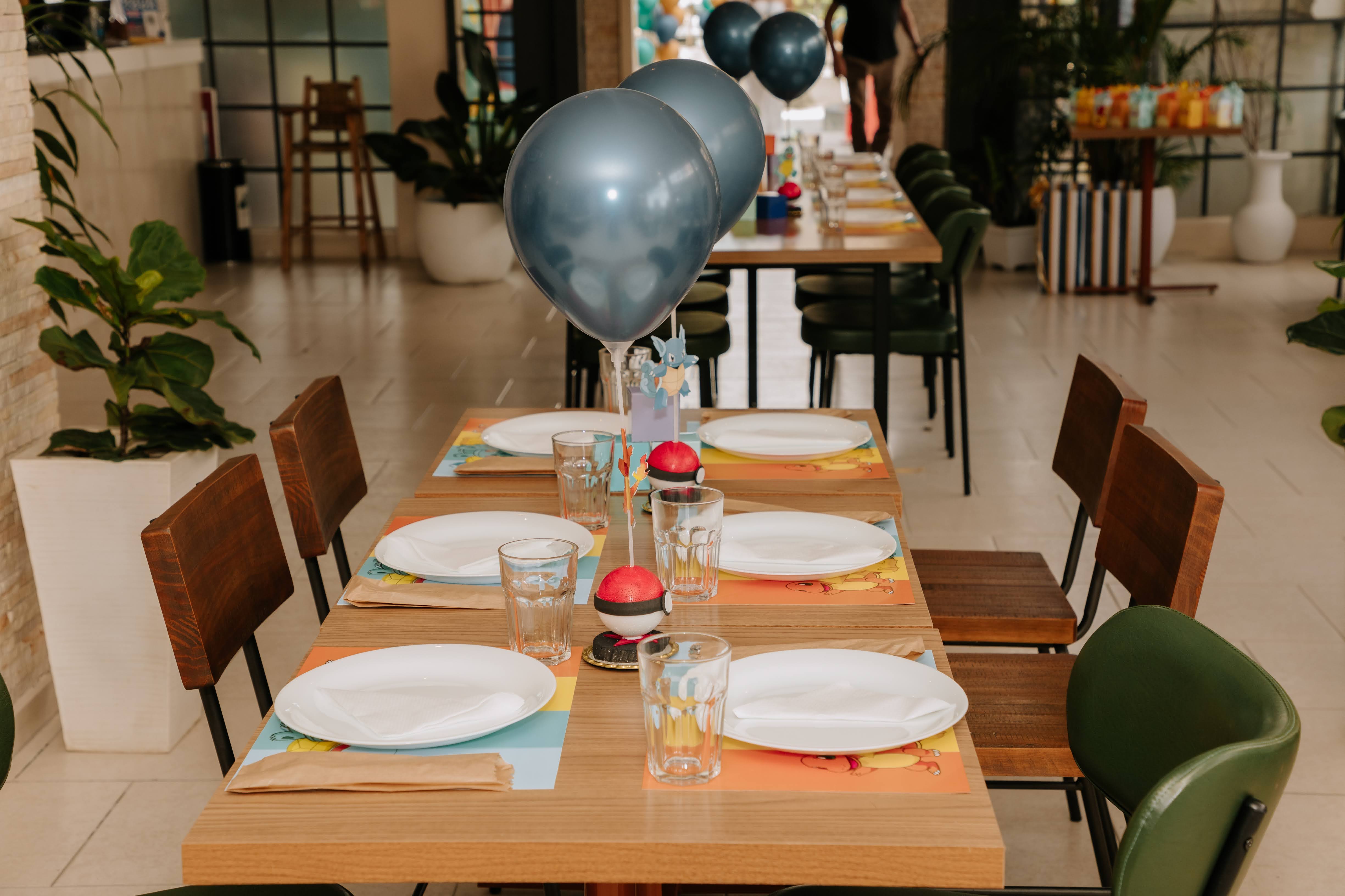 Buffet montado para festa infantil no JOAJU